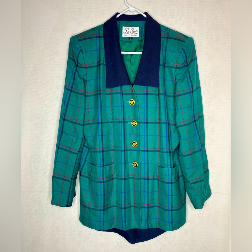 Plaid Blazer and Skirt by Le Suit size 12